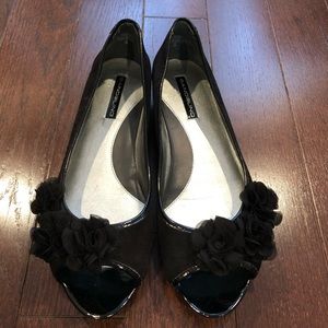 Bandolino Open Toe Rose Detail Flats